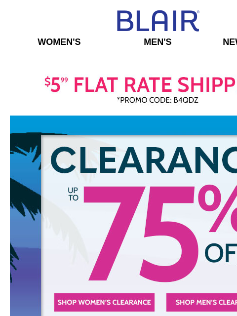 WEB WOW! ALL Sizes & Colors of Tone-On-Tone Polos on SALE! <> 75% Off Clearance & 60% Off Styles You Can Wear Now! Blair Women's Men's New Arrivals $5.99 FLAT RATE SHIPPING! Promo