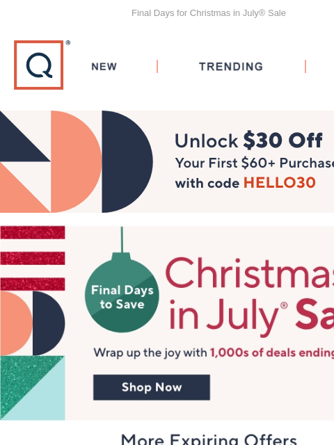 Final Days for Christmas in July® Sale QVC New TRENDING DEALS Unlock $30 off Your First Purchase Cyber Sale Cyber Sale Valerie Parr Hill Sale Fashion Sale Valerie Parr Hill Sale Valerie Parr Hill Sale