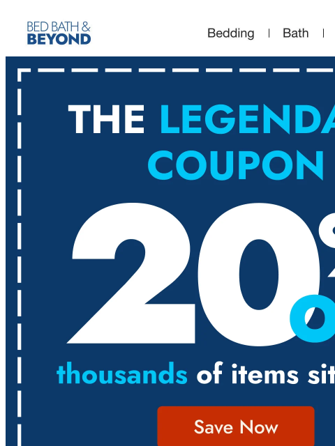 bedbathandbeyond newsletter: 20% off thousands of items 🤩