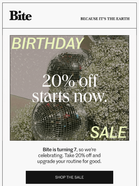 bitetoothpastebits newsletter: THE 20% OFF BIRTHDAY SALE IS HERE
