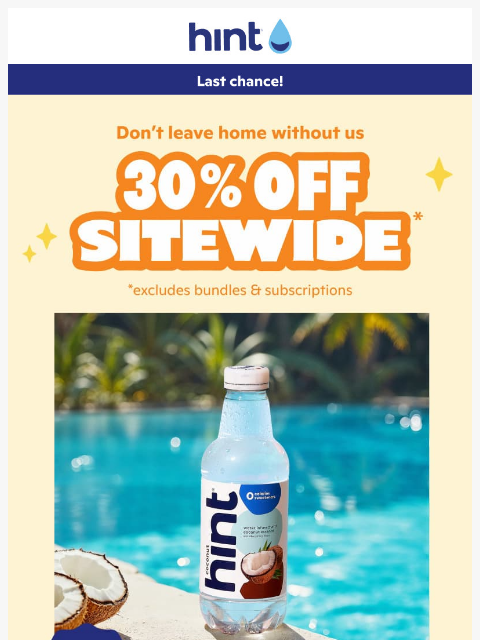 drinkhint newsletter: 30% off is hitting the road…🚗