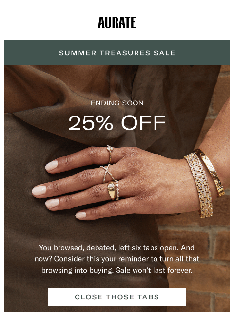 auratenewyork newsletter: 25% OFF FOR THE PROCRASTINATORS