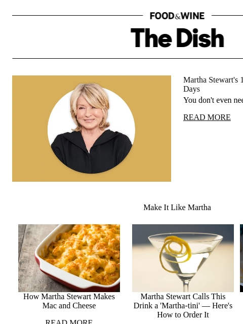 foodandwine newsletter: Martha Stewart's 1-Ingredient Dessert for Hot Days