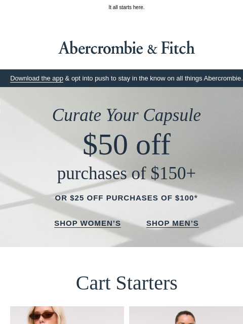 abercrombie newsletter: Big plans for $50 OFF.