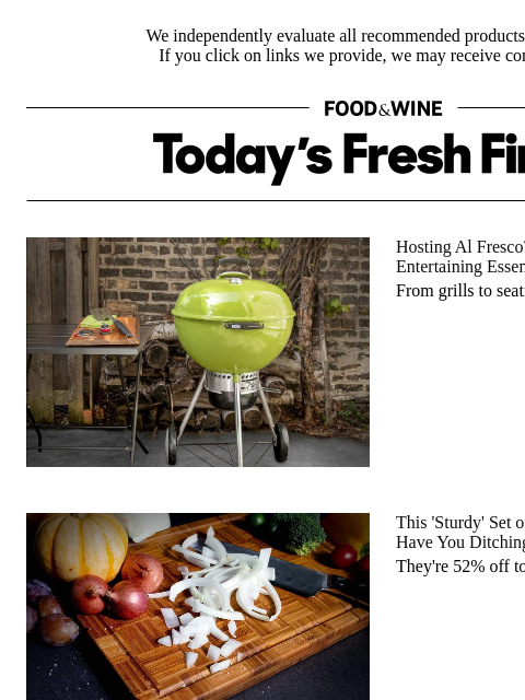foodandwine newsletter: 52% Off: A 'Sturdy' Set of Bamboo Cutting Boards