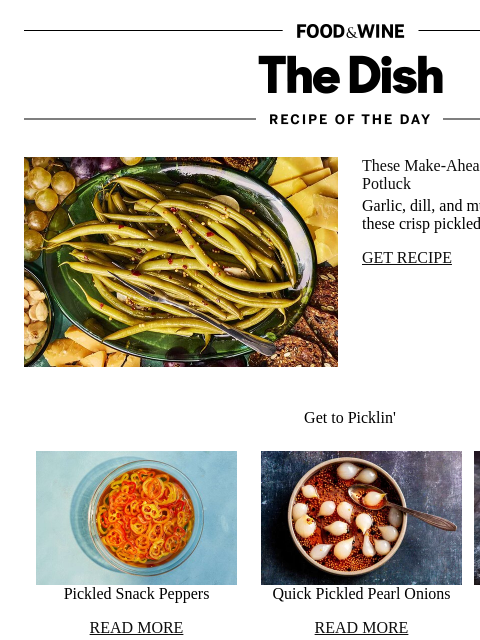 foodandwine newsletter: Dilly Beans