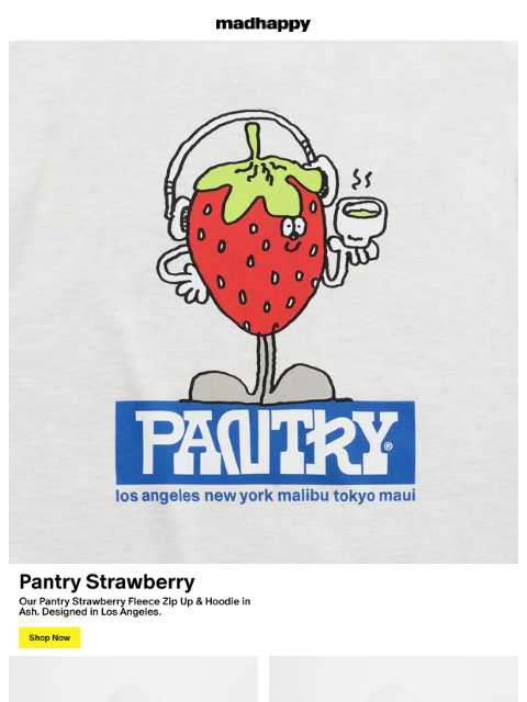 madhappy newsletter: Strawberry Zip Up & Hoodie 🍓