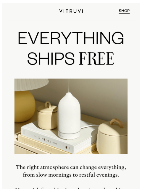 vitruvi newsletter: FREE Shipping On Now 🌿