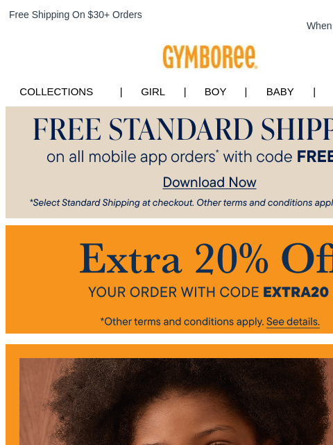 gymboree newsletter: New Fall Arrivals (+ Extra 20% Off, Too)