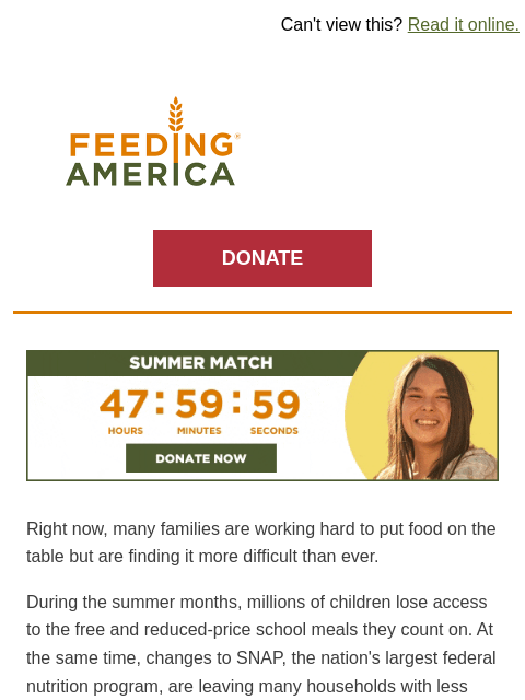 feedingamerica newsletter: Rising grocery costs are hitting families hard. Yo...