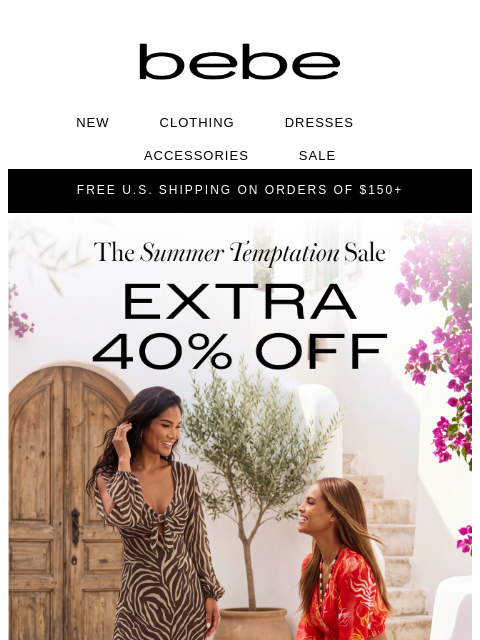 bebe newsletter: 40% Off Sale. No Notes.