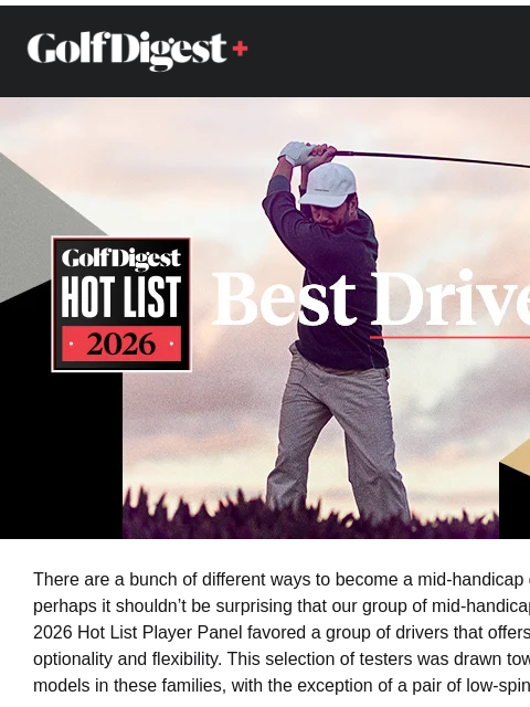 golfdigest newsletter: Best drivers for mid-handicap golfers