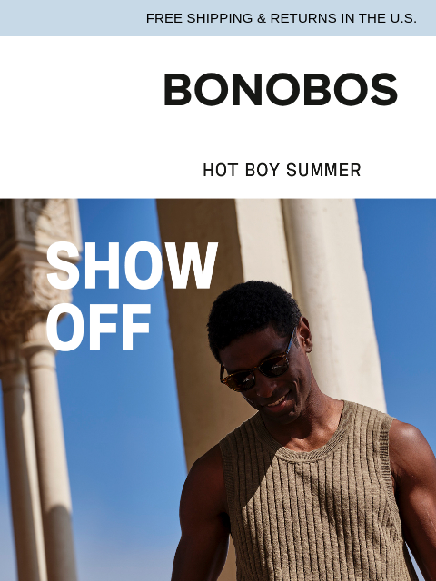 bonobos newsletter: Hot Boy Summer: Sweater Edition