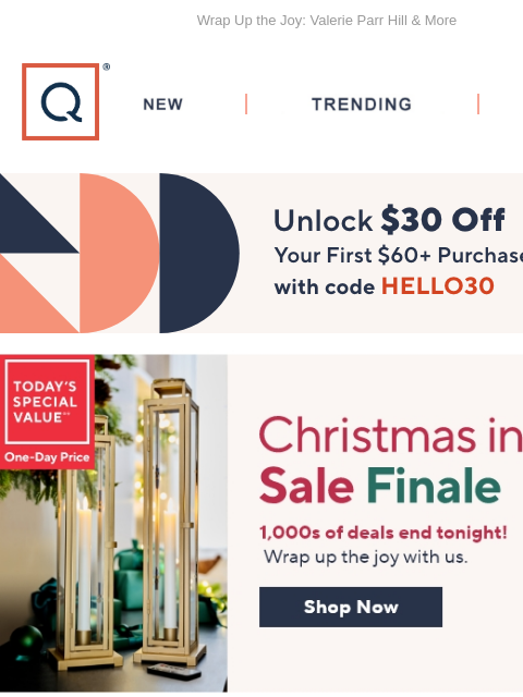 Wrap Up the Joy: Valerie Parr Hill & More QVC New TRENDING DEALS Unlock $30 off Your First Purchase Cyber Sale Cyber Sale Valerie Parr Hill Sale Valerie Parr Hill Sale Valerie Parr Hill Sale HEader