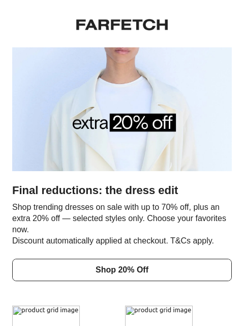 farfetch newsletter: Final reductions: the dress edit