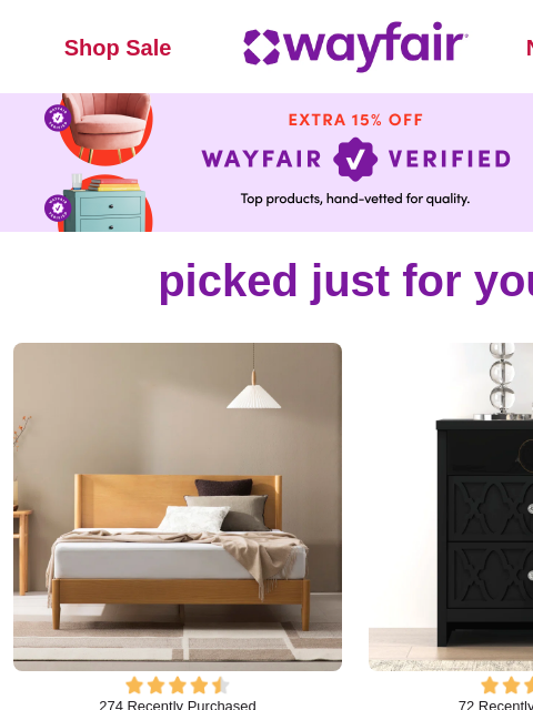 wayfair newsletter: BEDS ⭐ The VERIFIED SALE is ON ⭐ 