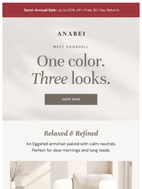 anabei newsletter: One color. Three looks. 🤍