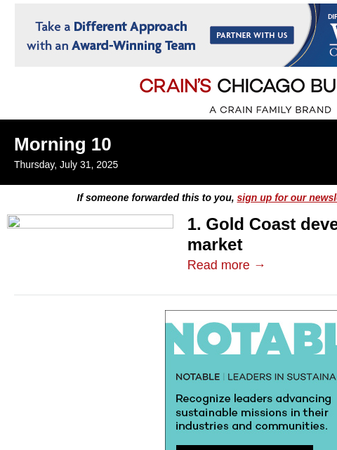 crainalerts newsletter: Gold Coast site near Maple & Ash hits market