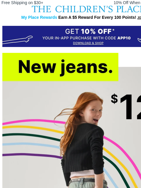 childrensplace newsletter: Our *NEWEST* Denim Fits: $12 & Up!👖