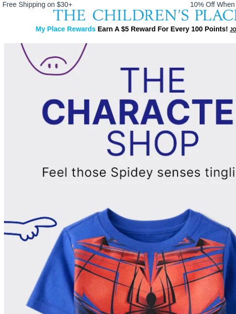 childrensplace newsletter: Spidey Sense: Activated! 🙌🕷️