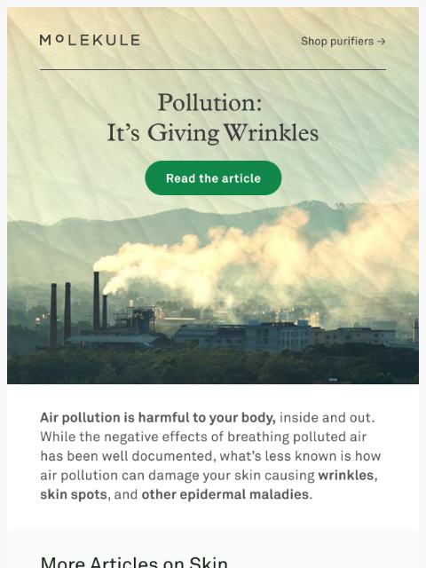 molekule newsletter: Is air pollution giving you wrinkles?