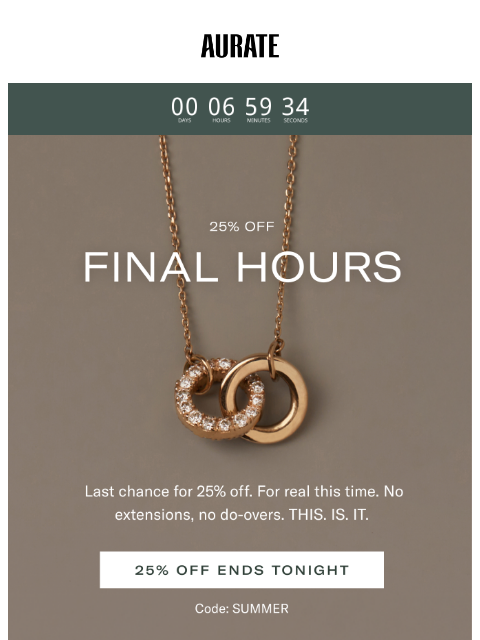 auratenewyork newsletter: 6 HRS LEFT :(