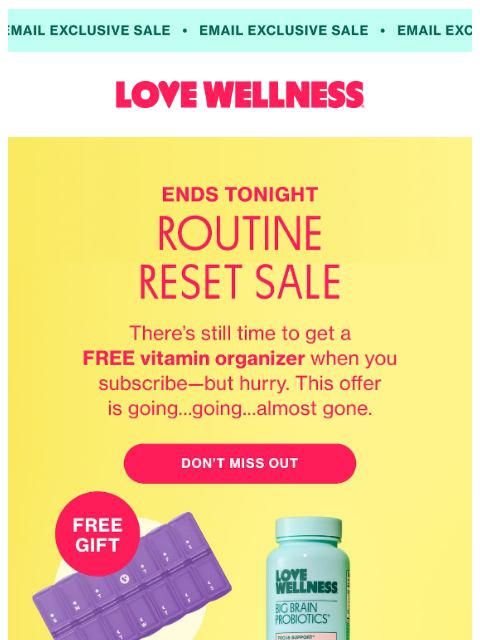 lovewellness newsletter: Your free gift is about to disappear 🪄