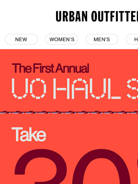 urbanoutfitters newsletter: it’s HERE! the 30% off UO Haul Sale