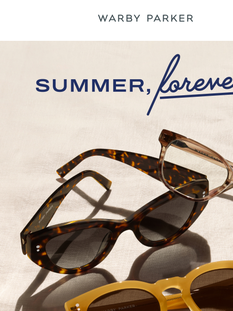 warbyparker newsletter: Summer-friendly frames