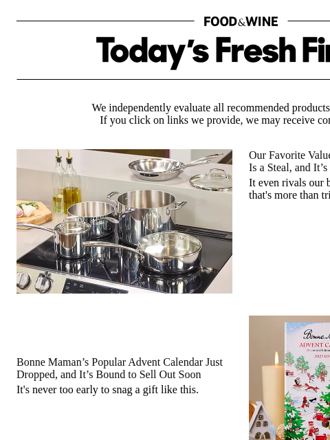 foodandwine newsletter: Bonne Maman's Popular Advent Calendar Just Dropped
