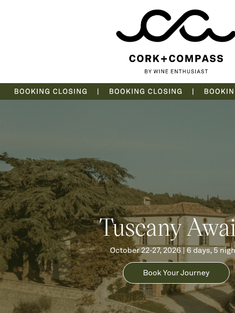 wineenthusiast newsletter: The Tuscany Few Experience
