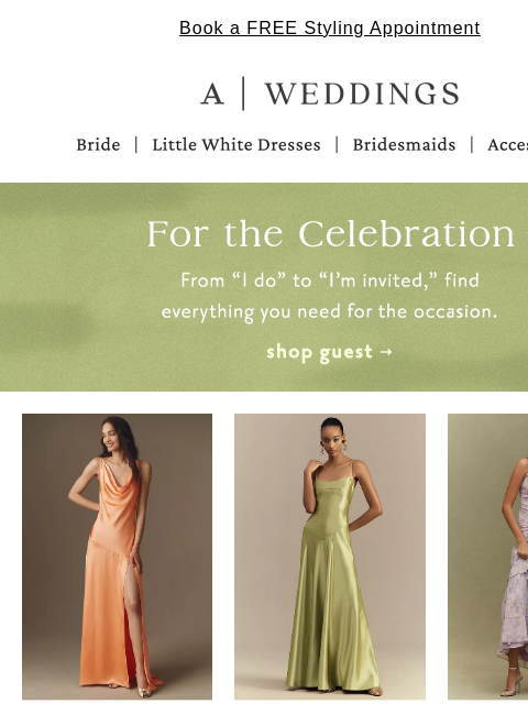anthropologie newsletter: Guest, bride, accessories—all in one place