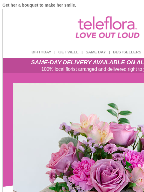 teleflora newsletter: Celebrate Your Sister 🥰 Enjoy 20% Off