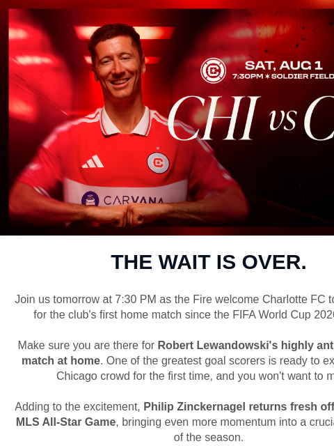 chicagofirefc newsletter: Soldier Field Is Calling ☎️⚽