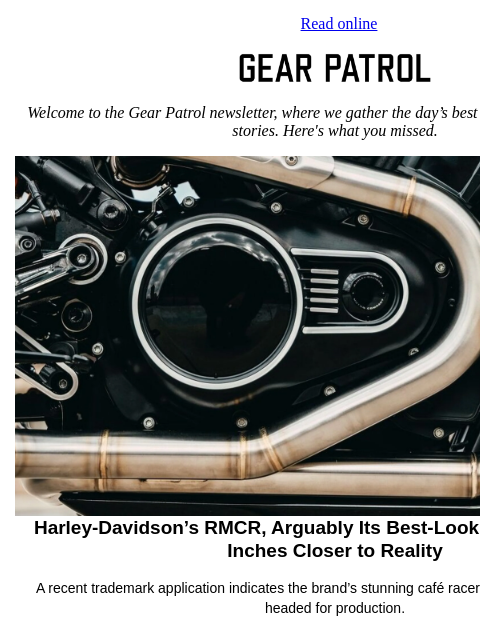 gearpatrol newsletter: Harley's Stunning Café Racer Concept Gets Real