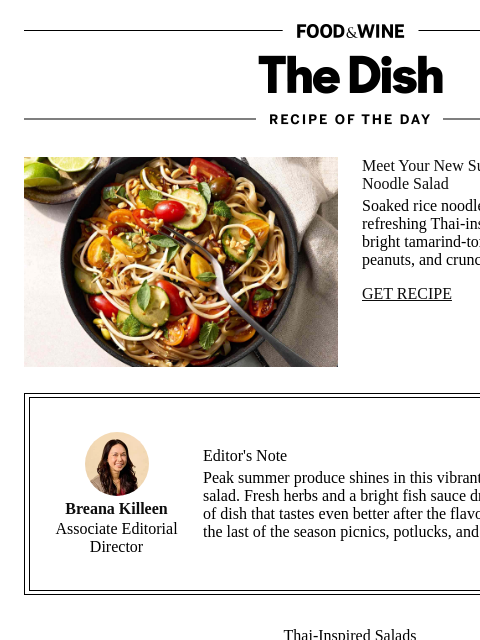 foodandwine newsletter: Summer Thai-Inspired Noodle Salad