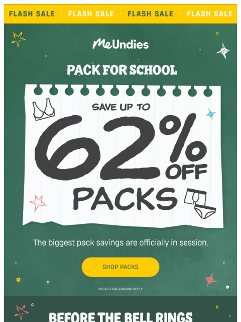 meundies newsletter: Up to 62% off Packs Starts Now!