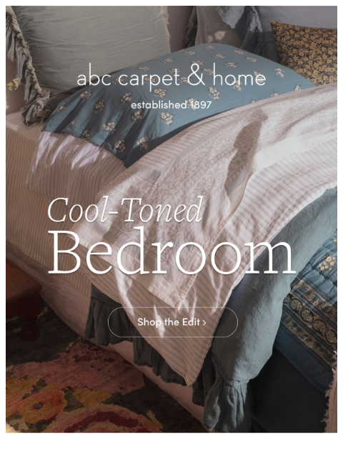 abchome newsletter: Get the Look: Cool-Toned Bedroom