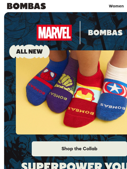 bombas newsletter: MARVEL | Bombas: Super New, Ultra Comfy