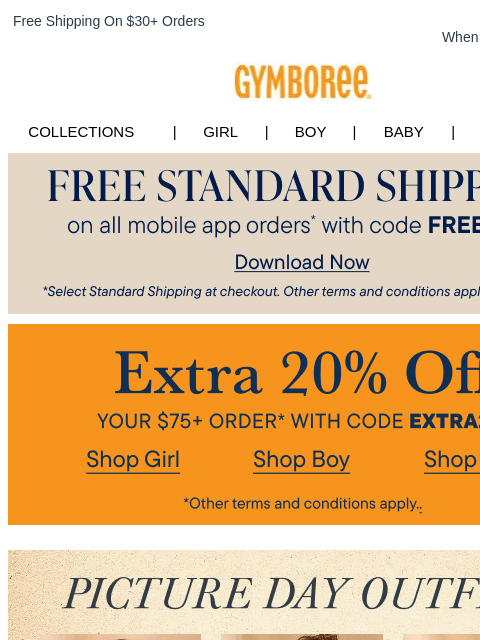 gymboree newsletter: Their Perfect Picture Day Outfit