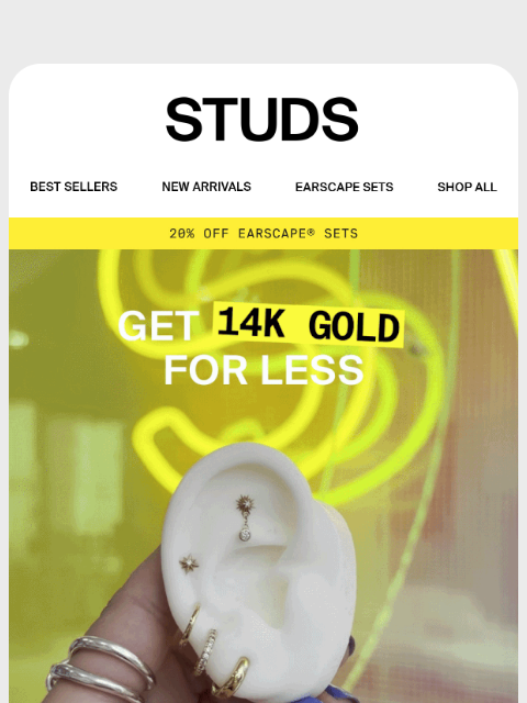 studs newsletter: 💛 20% OFF NEW 14K GOLD SETS 💛