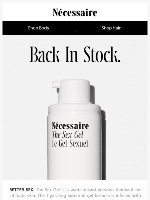 necessaire newsletter: The Sex Gel