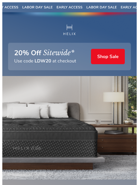 helixsleep newsletter: Labor Day savings start now