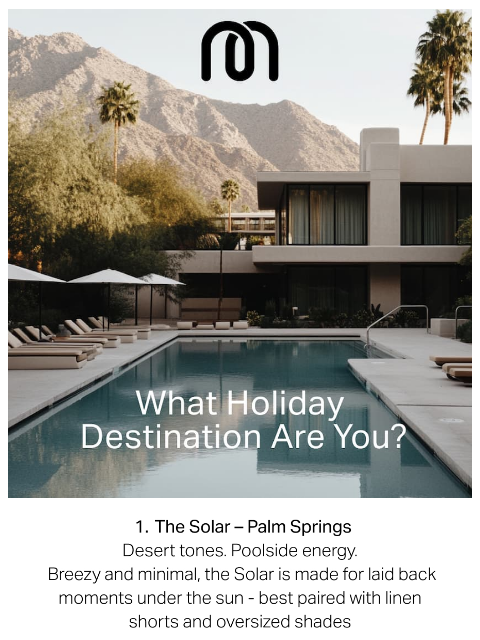 mahabis newsletter: What Holiday Destination Are You?