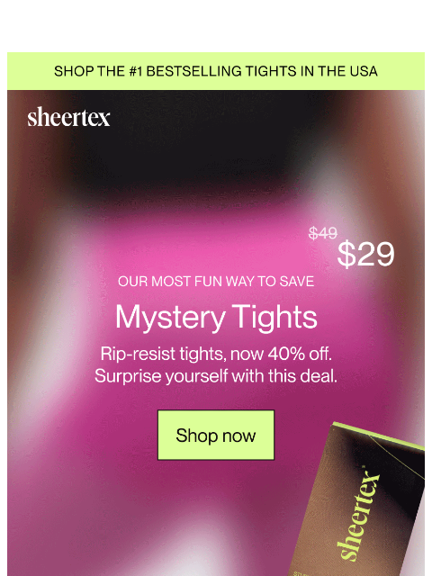 sheertex newsletter: TIGHTS ROULETTE: $29 A PAIR