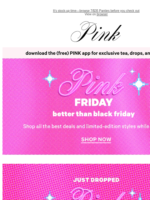 vspink newsletter: HOT PINK DEAL: $25 Sweats, $25 Backpacks
