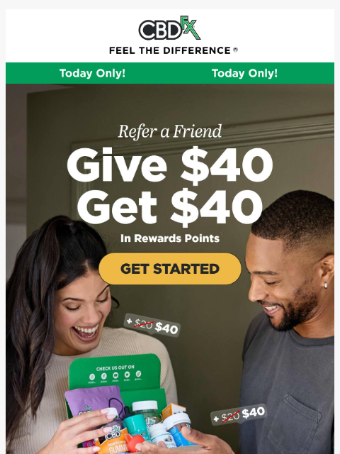 cbdfx newsletter: Today Only: Earn $40 credit in Rewards Points! 👀