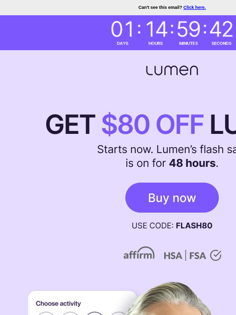 lumen newsletter: FLASH SALE ⏰ Get $80 OFF Lumen