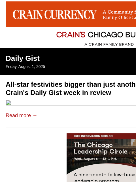 crainalerts newsletter: All-star festivities bigger than just another game...