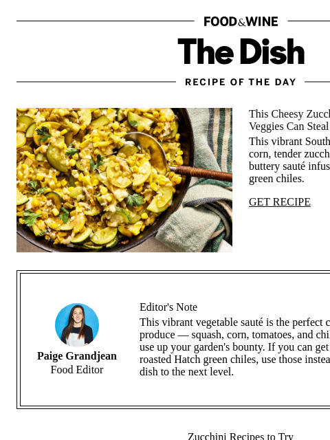 foodandwine newsletter: Calabacitas